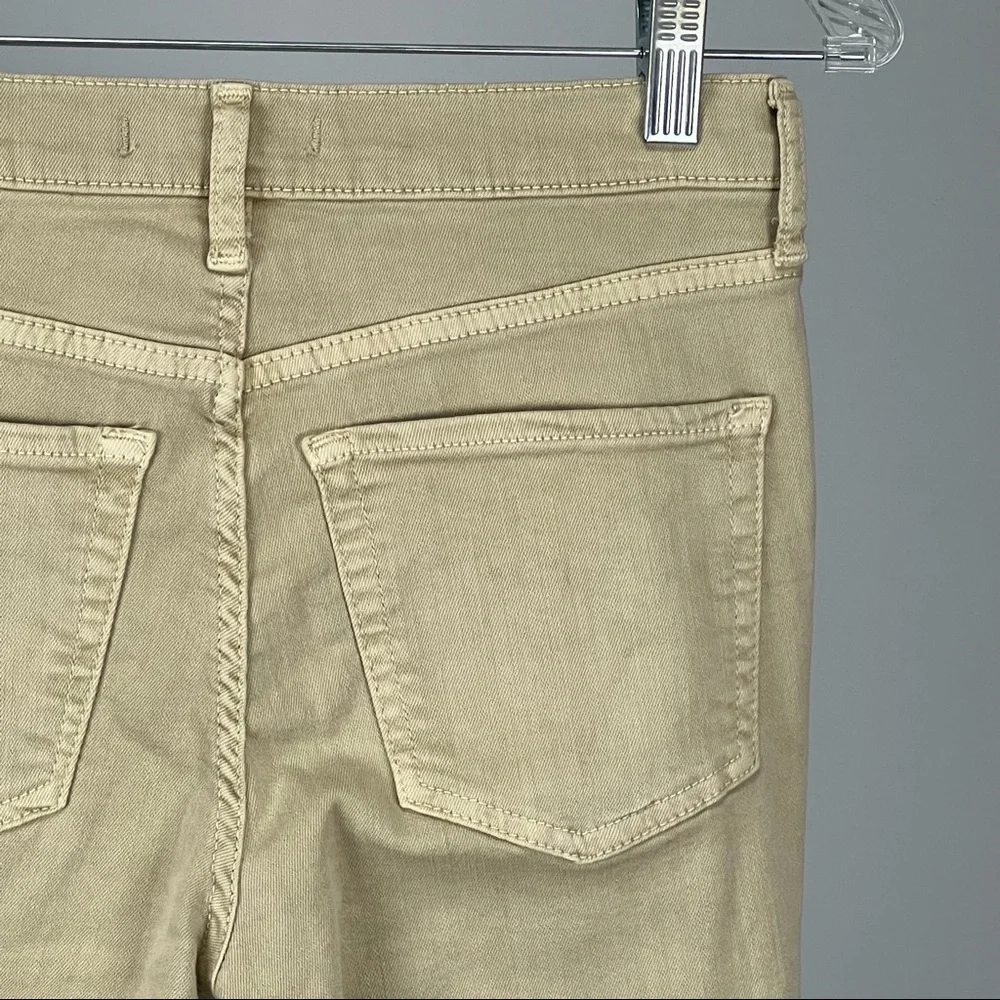 Free People Womens High Rise Busted Distressed Skinny Jeans Khaki Tan size 26